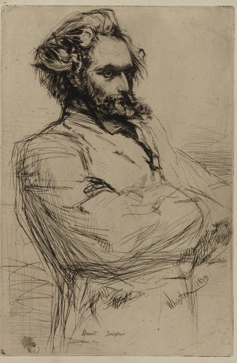 C.L. Drouet, beeldhouwer door James Abbott McNeill Whistler