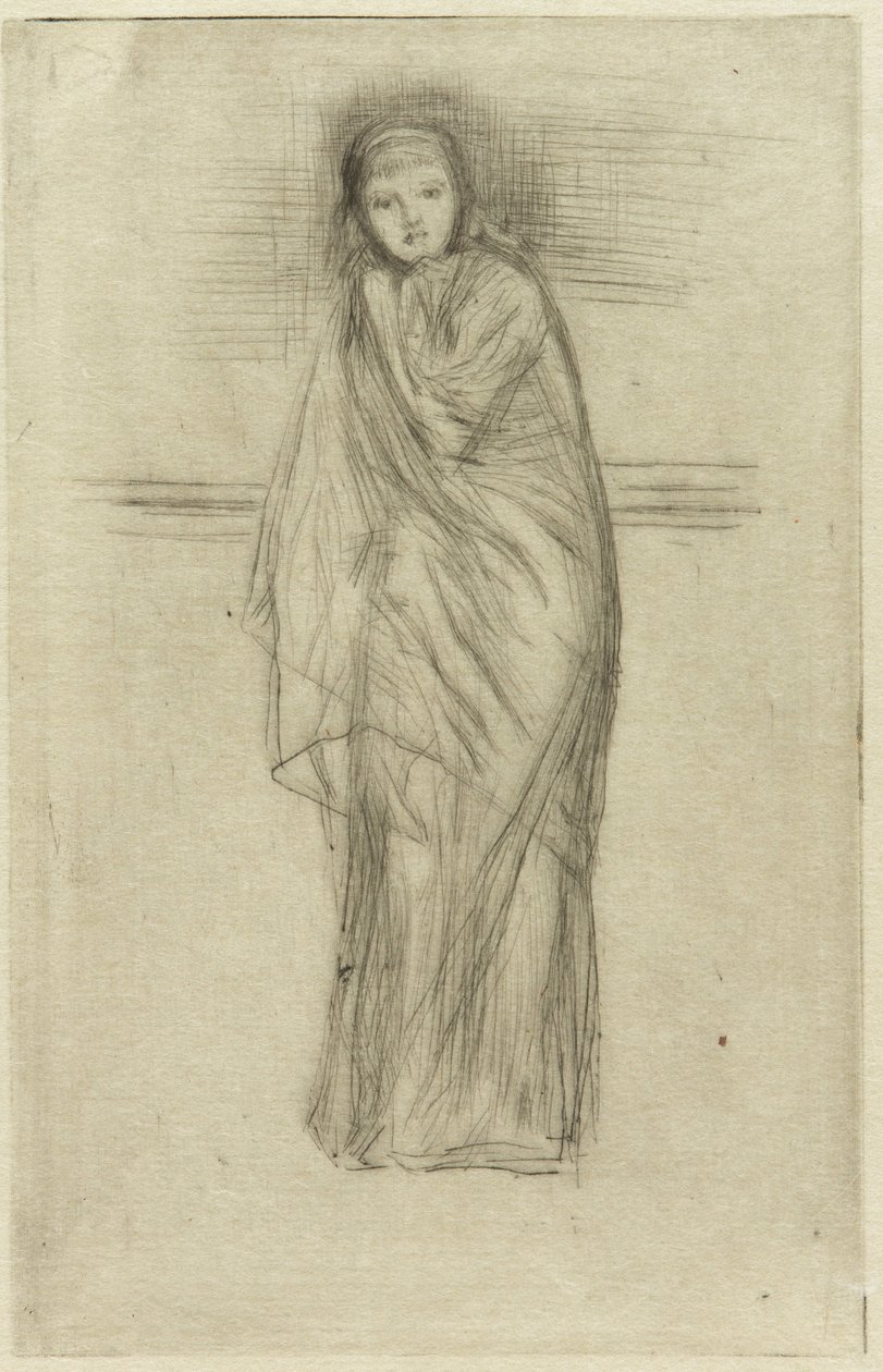 Gekleed Model, 1870 door James Abbott McNeill Whistler