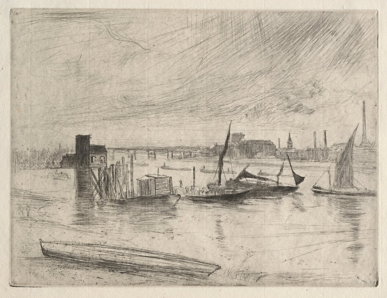 Vroege Ochtend Battersea, 1861 door James Abbott McNeill Whistler