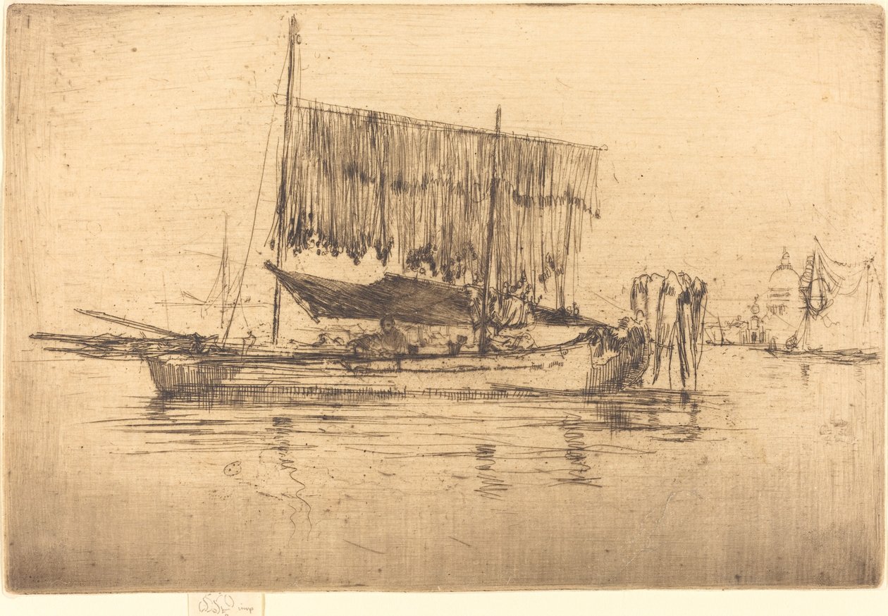 Vissersboot, 1880 door James Abbott McNeill Whistler