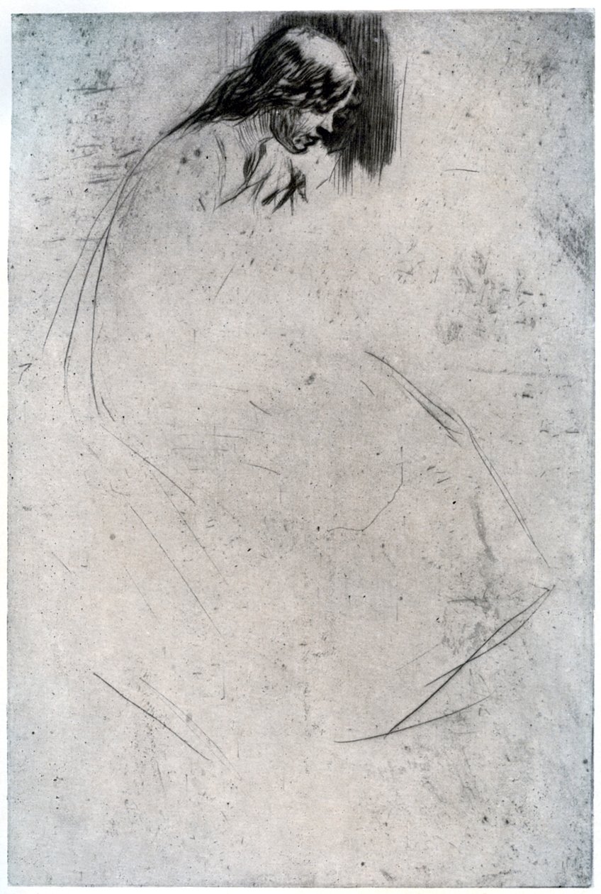 Fumettes Gebogen Hoofd door James Abbott McNeill Whistler