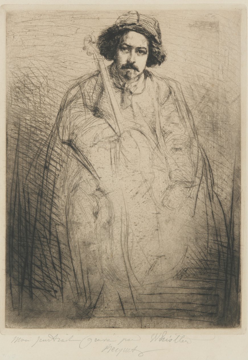 J. Becquet, Beeldhouwer door James Abbott McNeill Whistler