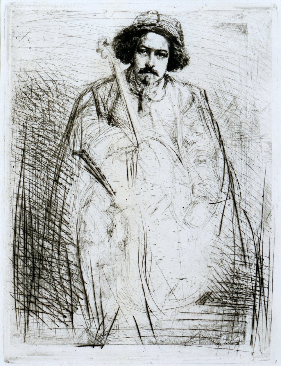 J Becquet, beeldhouwer door James Abbott McNeill Whistler