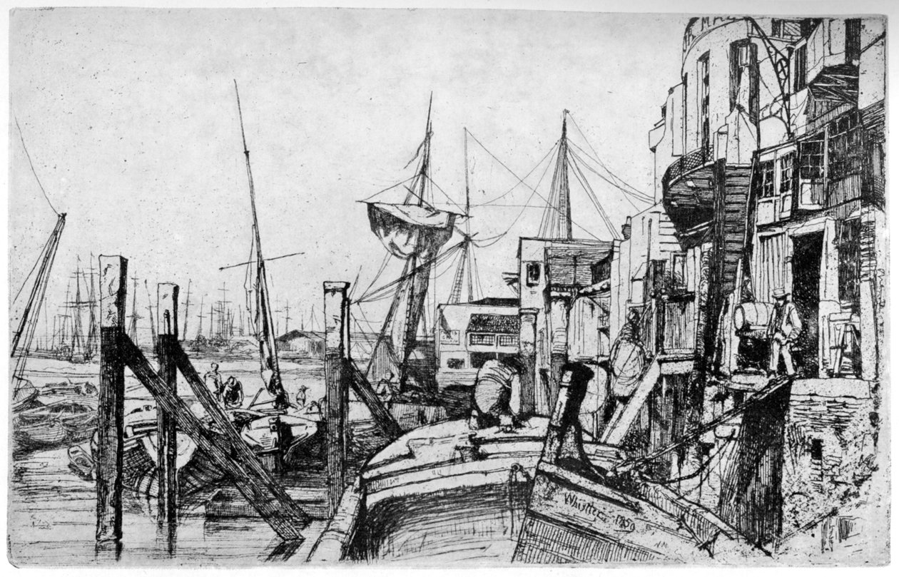 Limehouse, 19e eeuw 1904 door James Abbott McNeill Whistler