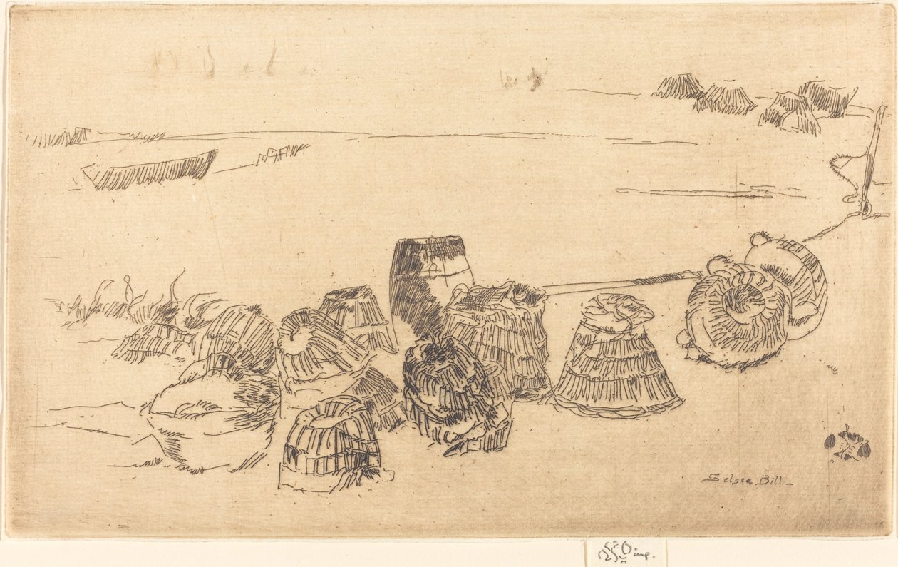 Kreeftenpotten, ca. 1880-1881 door James Abbott McNeill Whistler