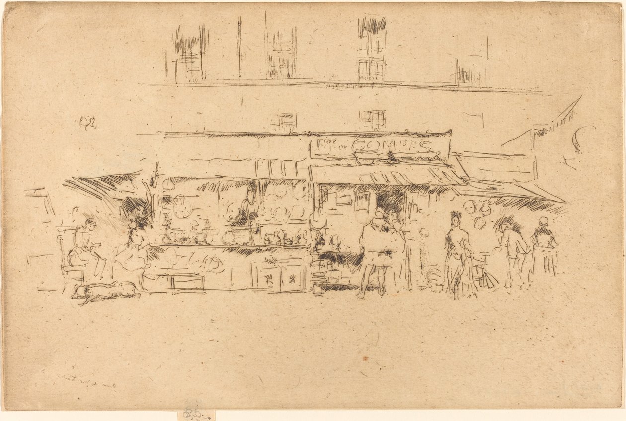 Quai de Montebello door James Abbott McNeill Whistler