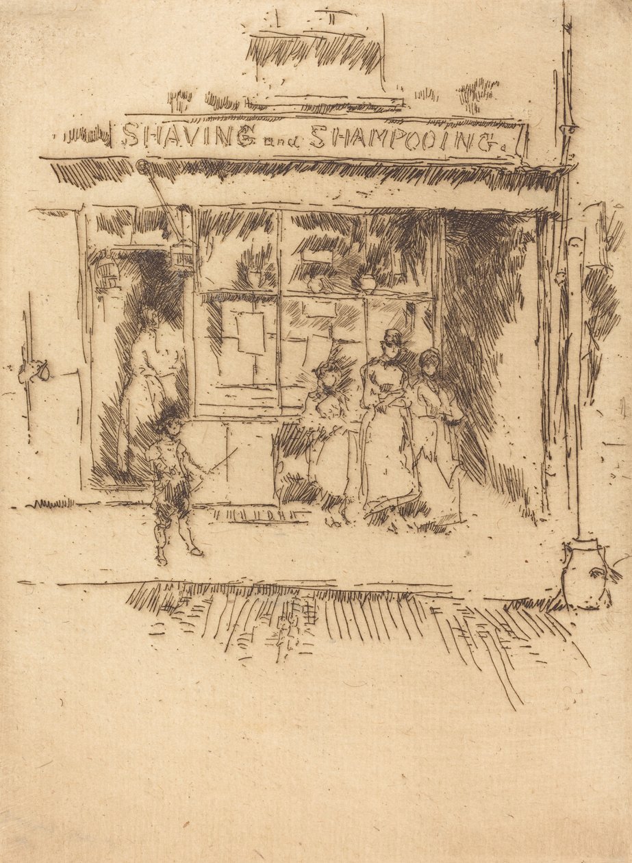 Scheren en Shampooen door James Abbott McNeill Whistler