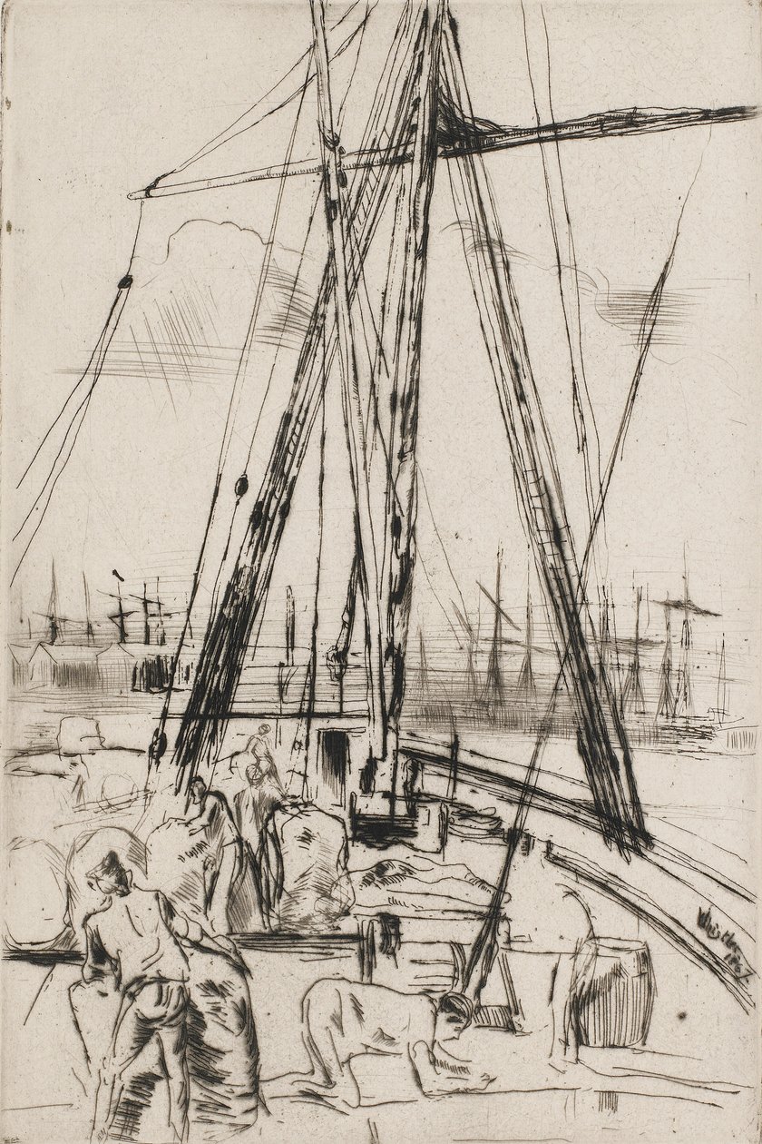 Scheepvaart in Liverpool door James Abbott McNeill Whistler