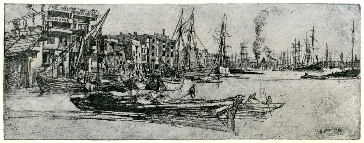 Thames Magazijn, 19e eeuw 1904 door James Abbott McNeill Whistler