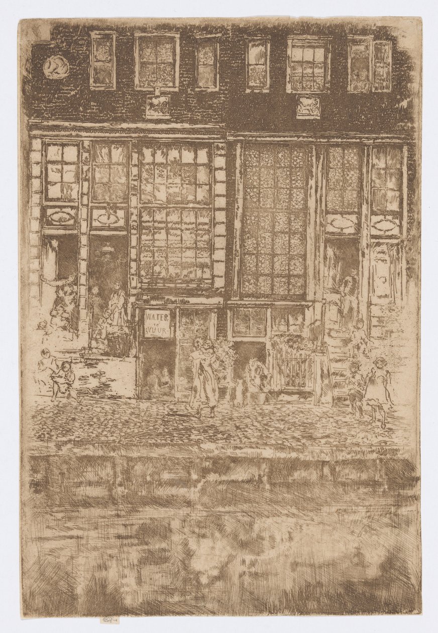 Het Geborduurde Gordijn door James Abbott McNeill Whistler