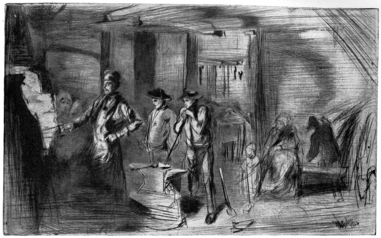 De smederij door James Abbott McNeill Whistler