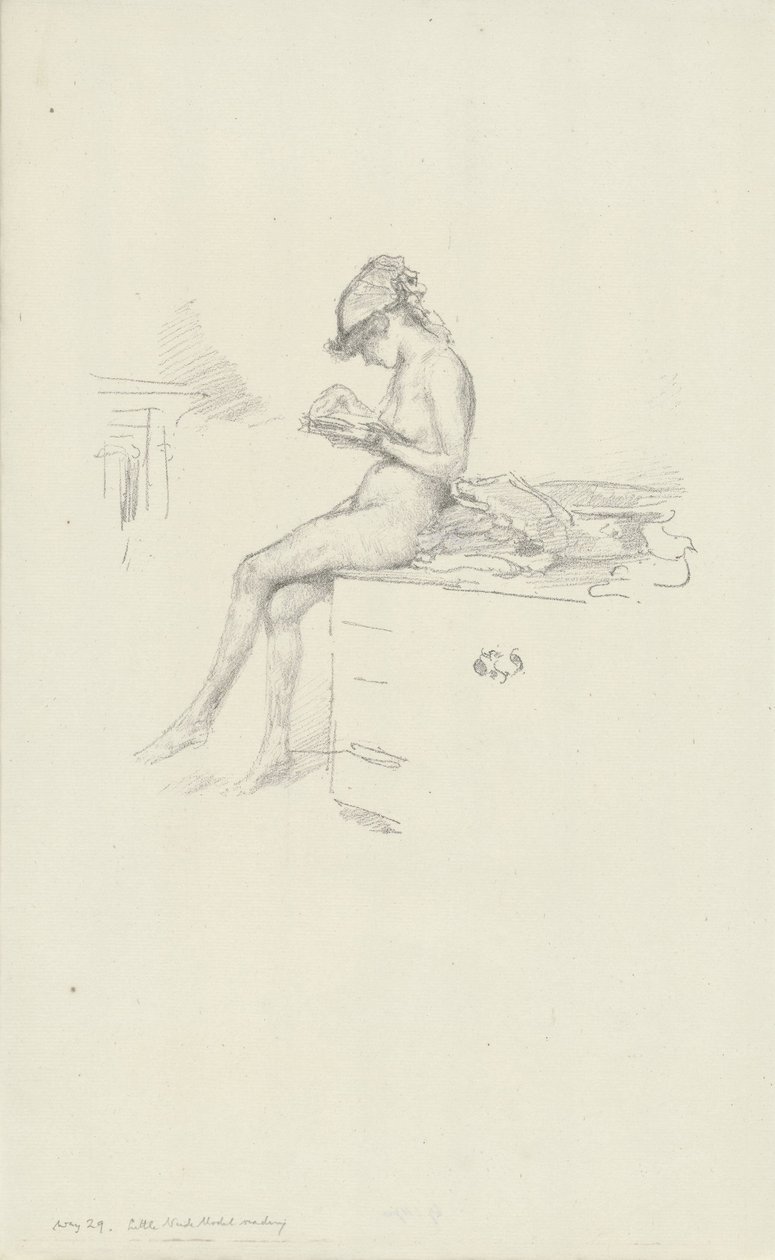 Het Kleine Naakte Model, Lezend door James Abbott McNeill Whistler