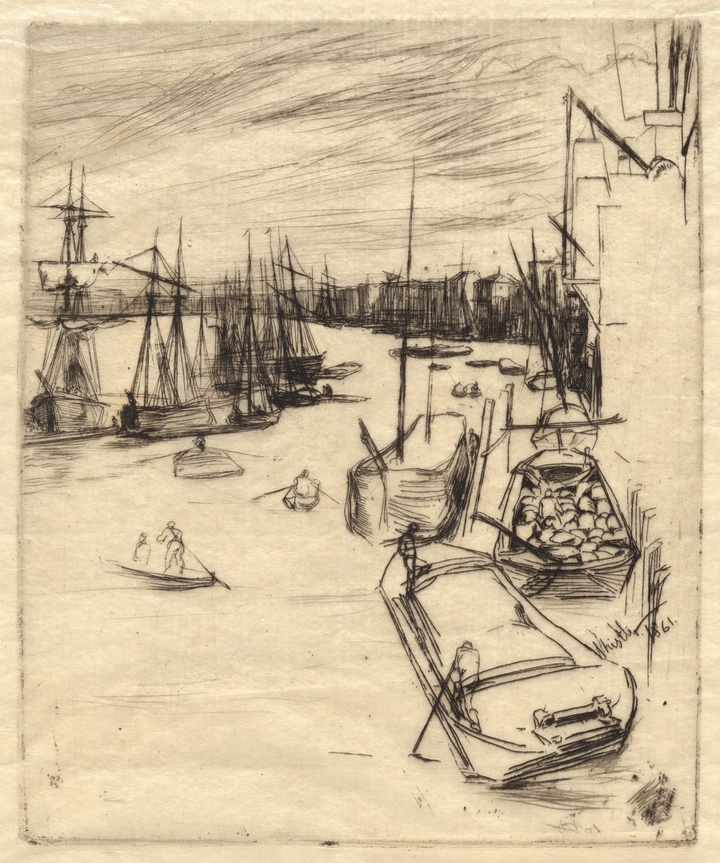 De kleine Rotherhithe door James Abbott McNeill Whistler