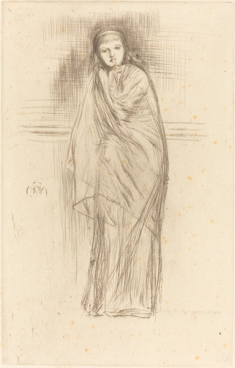 Het model rust, 1870 door James Abbott McNeill Whistler