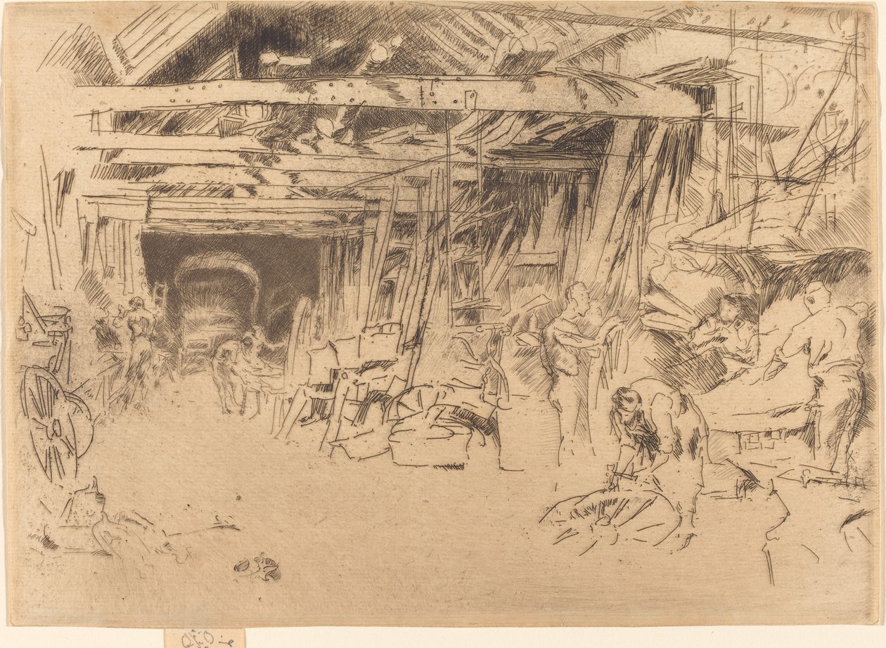 Wagenmaker door James Abbott McNeill Whistler