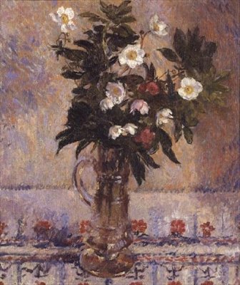 Bloemen in een Glazen Vaas door James Bolivar Manson