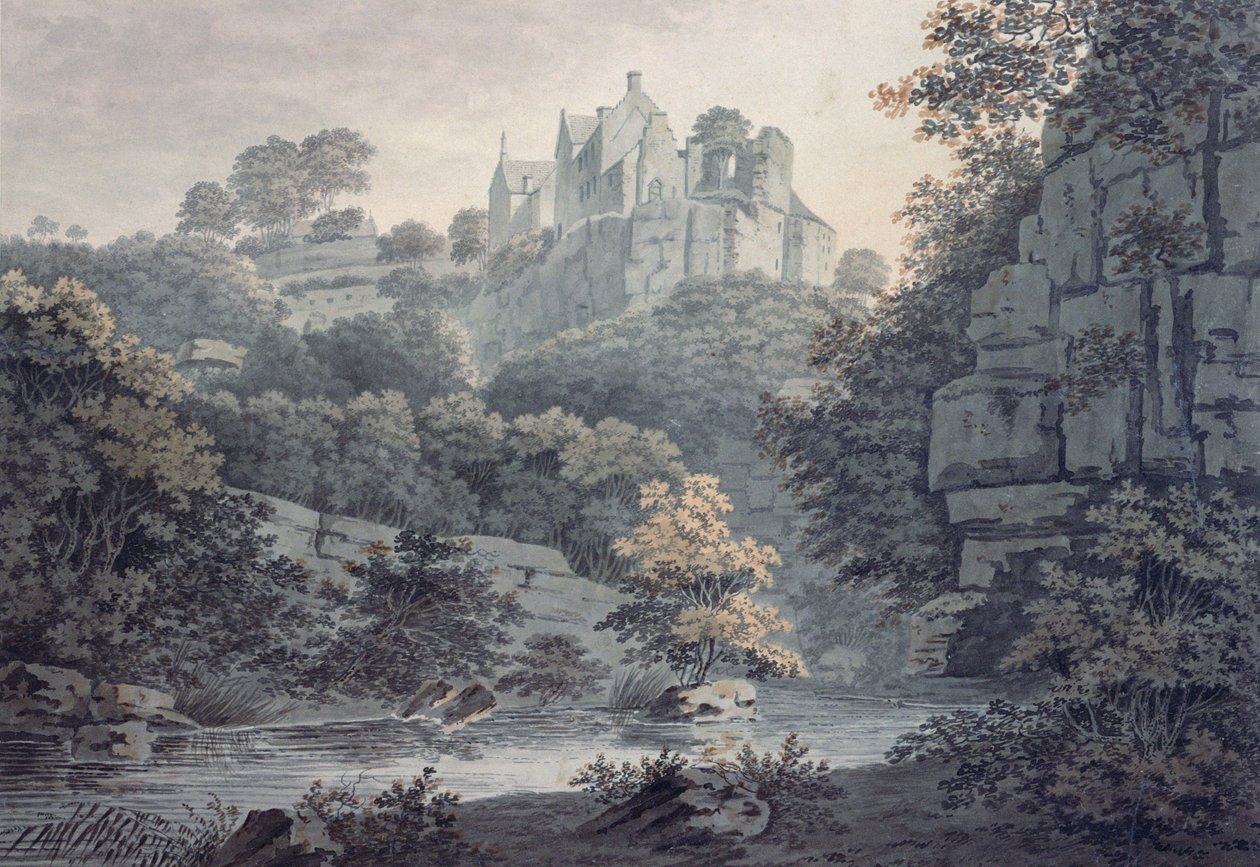 Hawthornden Castle nabij Edinburgh door James Bourne