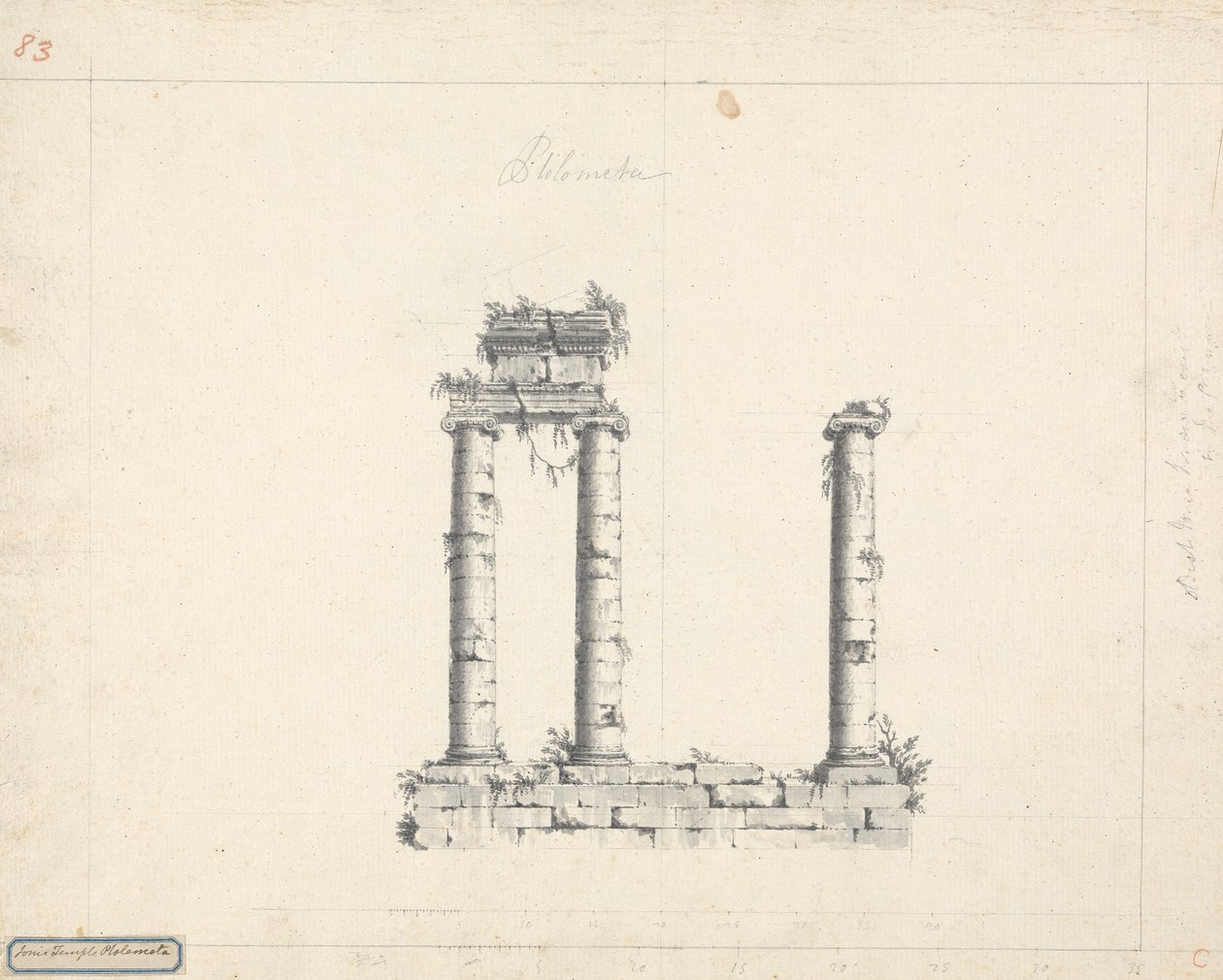 Ionische tempel Ptolmeta door James Bruce