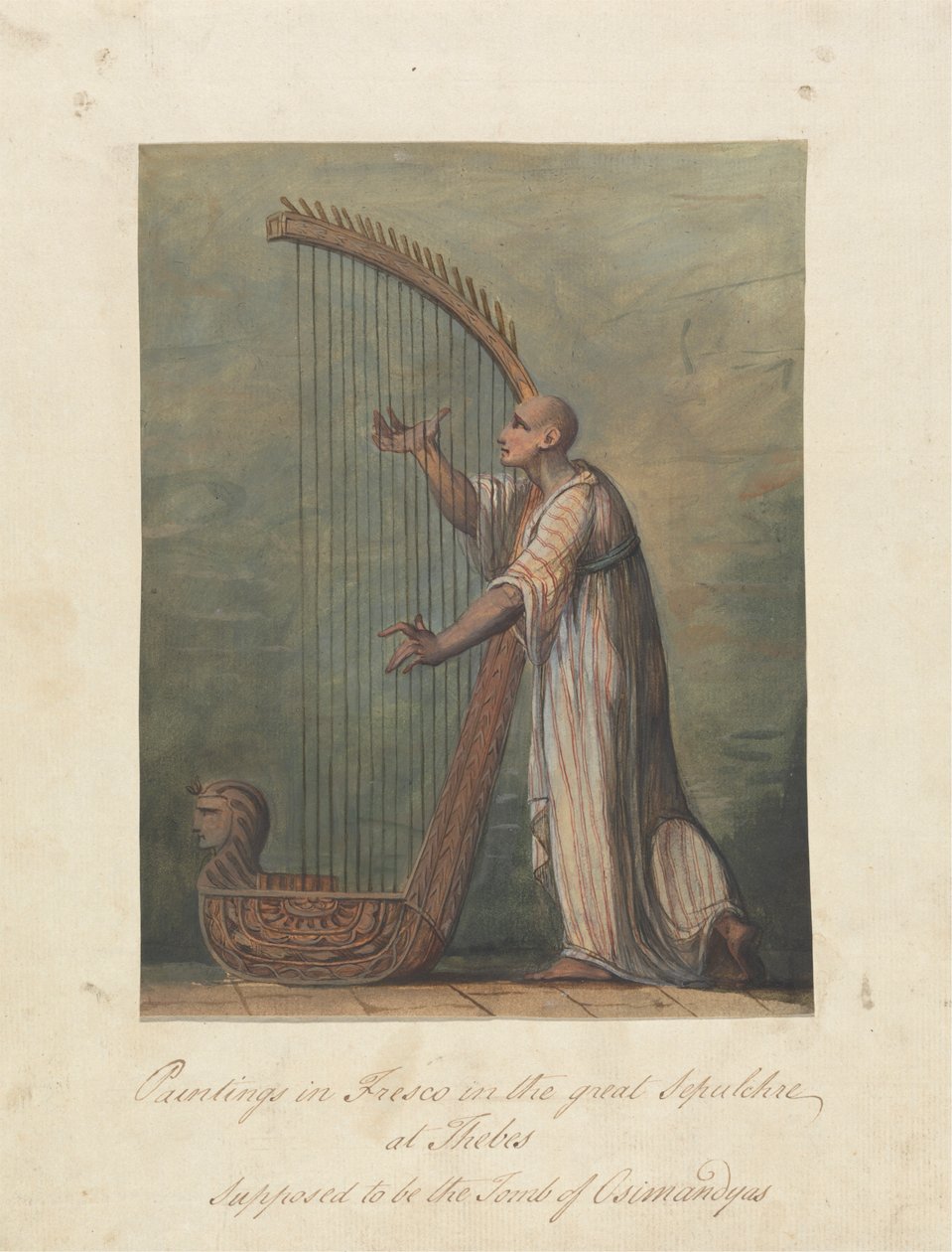 Man die harp speelt door James Bruce