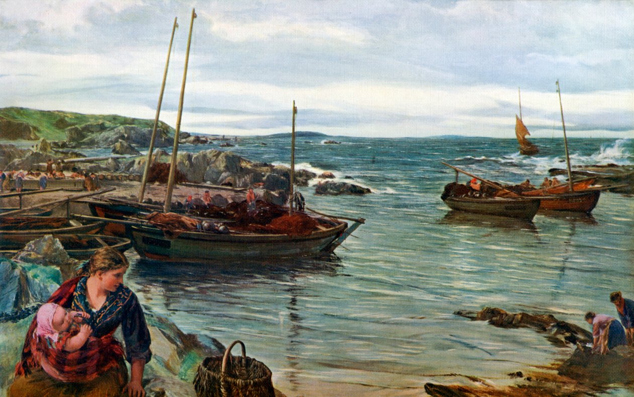 Thuis met het tij, 1880, 1912 door James Clarke Hook