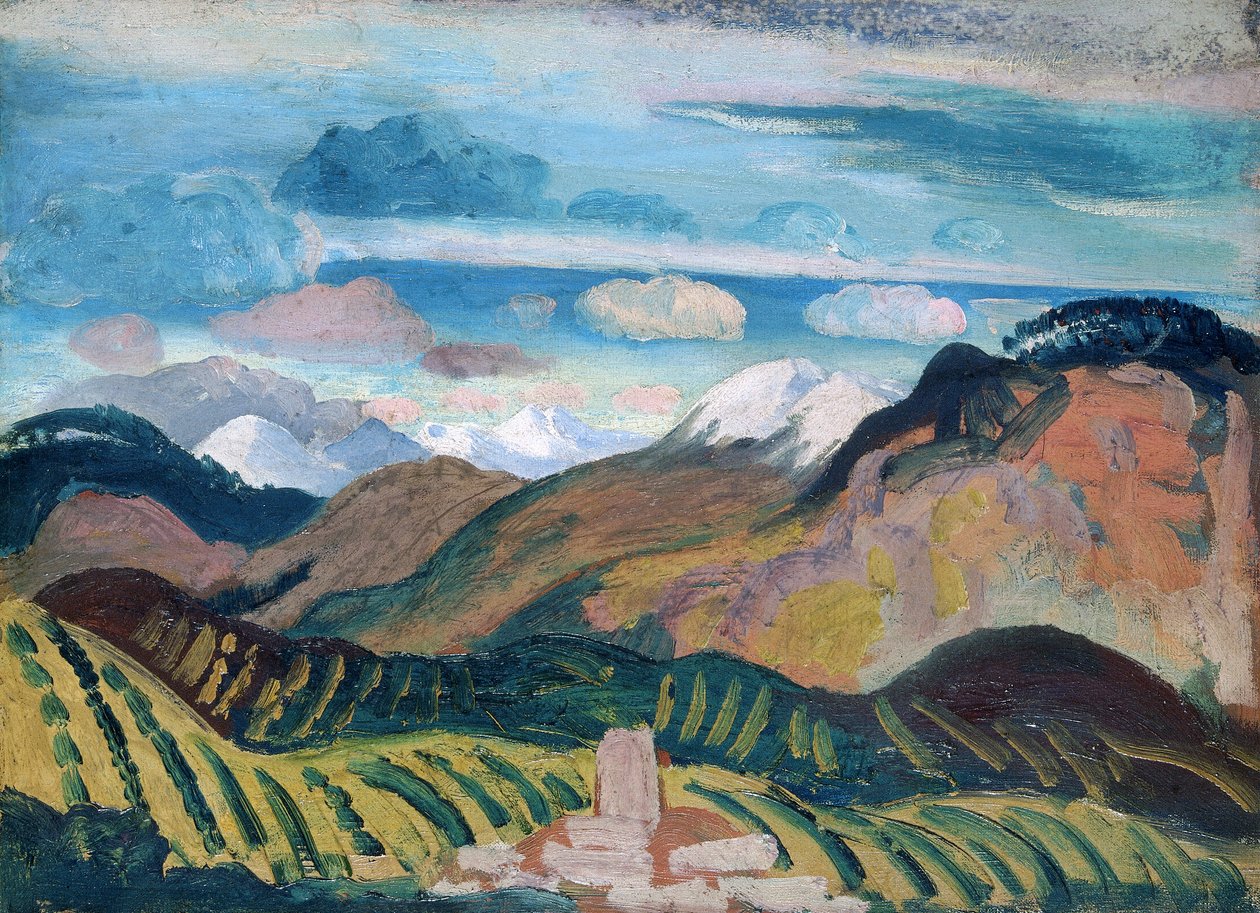 Vernet, Provençaals Landschap, 1912 door James Dickson Innes