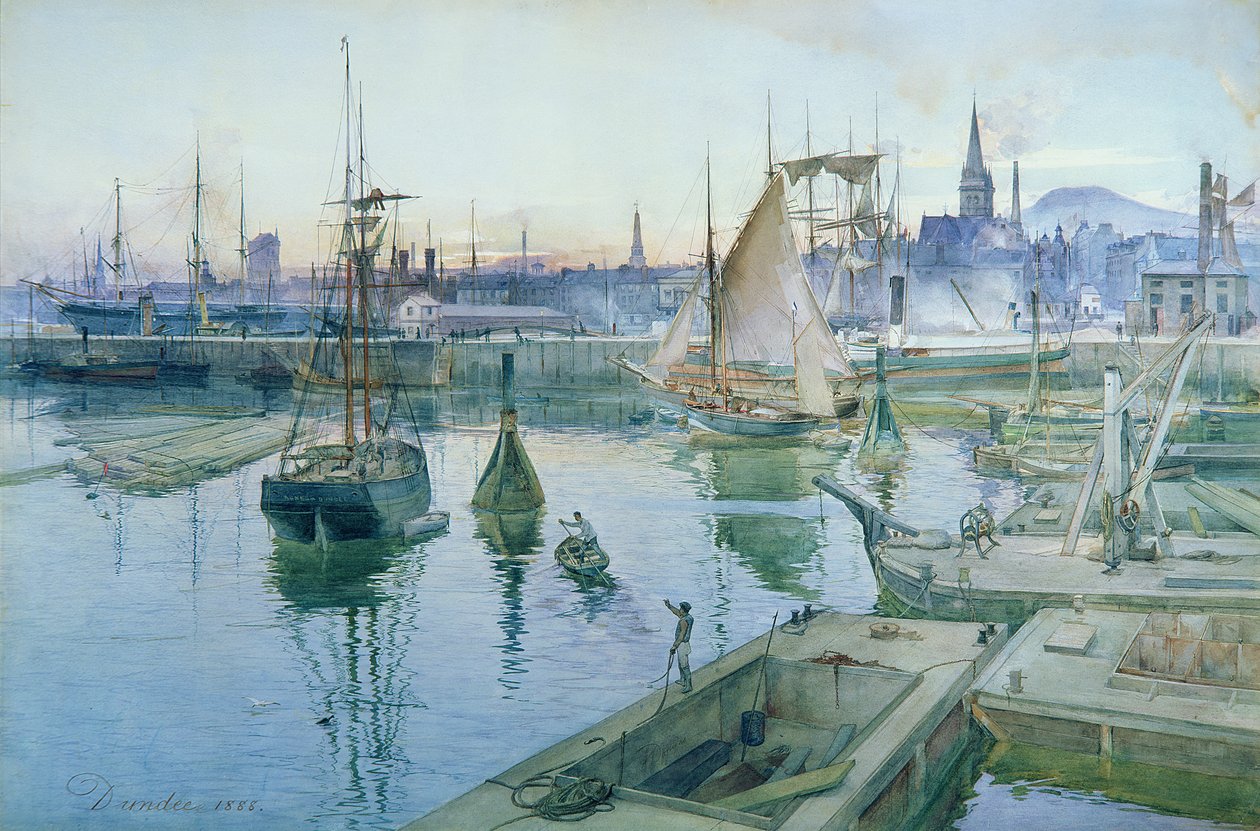 Dundee vanaf de haven, 1888 door James Douglas