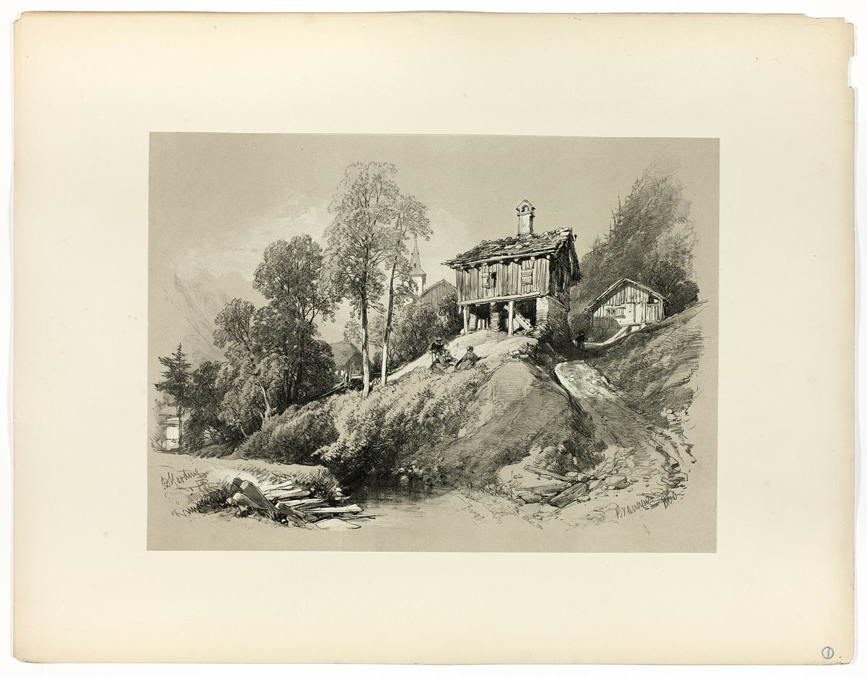 Brunnen, uit Pittoreske Selecties door James Duffield Harding