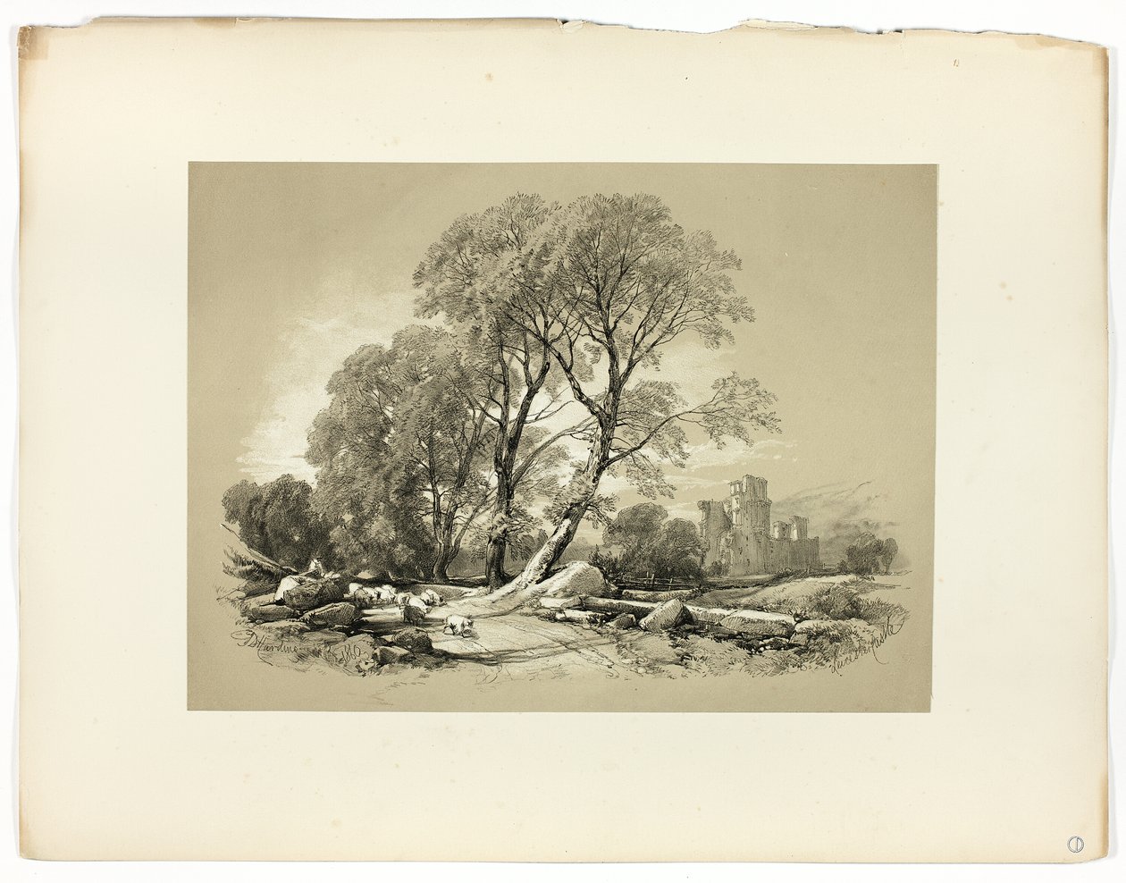 Kasteel van Leicester, uit Picturesque Selections door James Duffield Harding