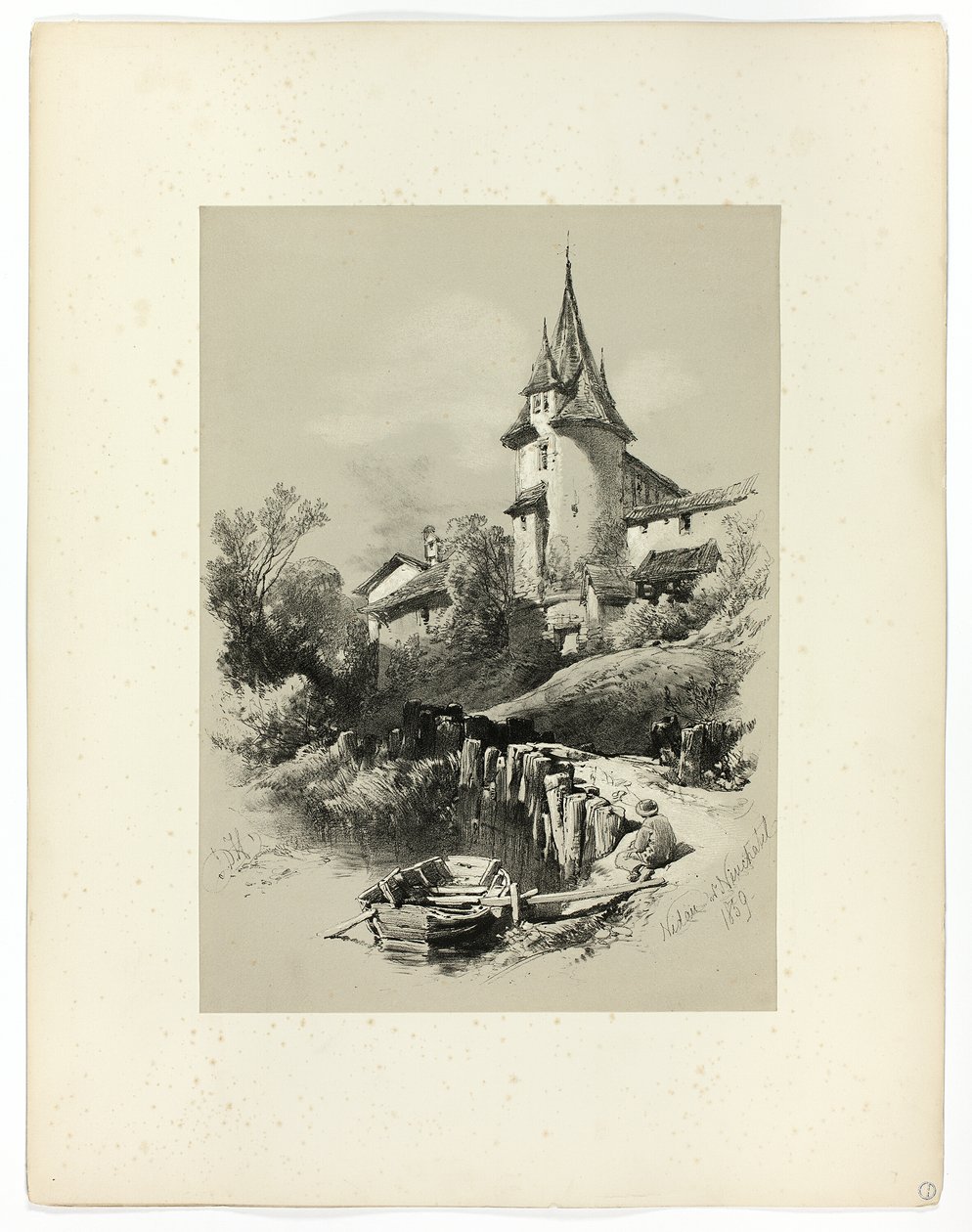 Nidan W. Neuchatel, uit Picturesque Selections door James Duffield Harding