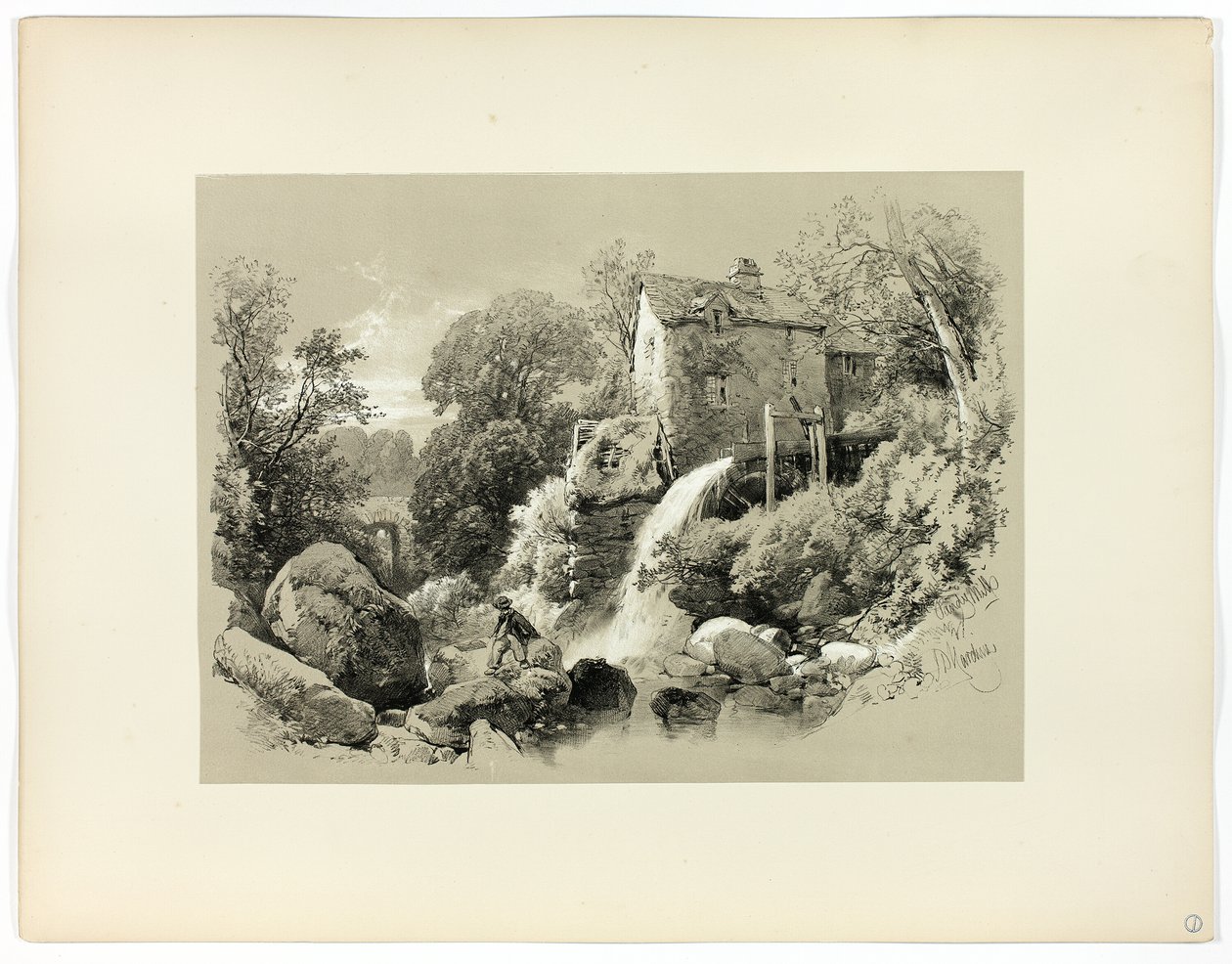 Pandy Mill, uit Picturesque Selections door James Duffield Harding