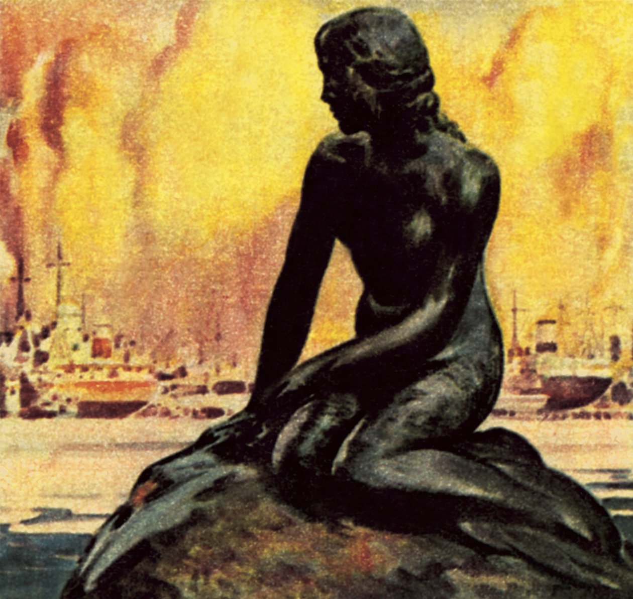 Het standbeeld van de kleine zeemeermin in Kopenhagen door James Edwin McConnell