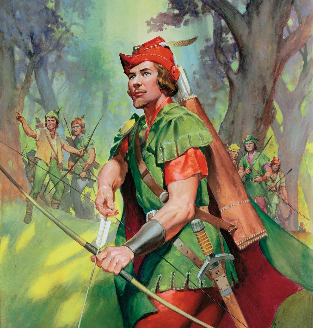 Robin Hood (gouache op papier) door James Edwin McConnell