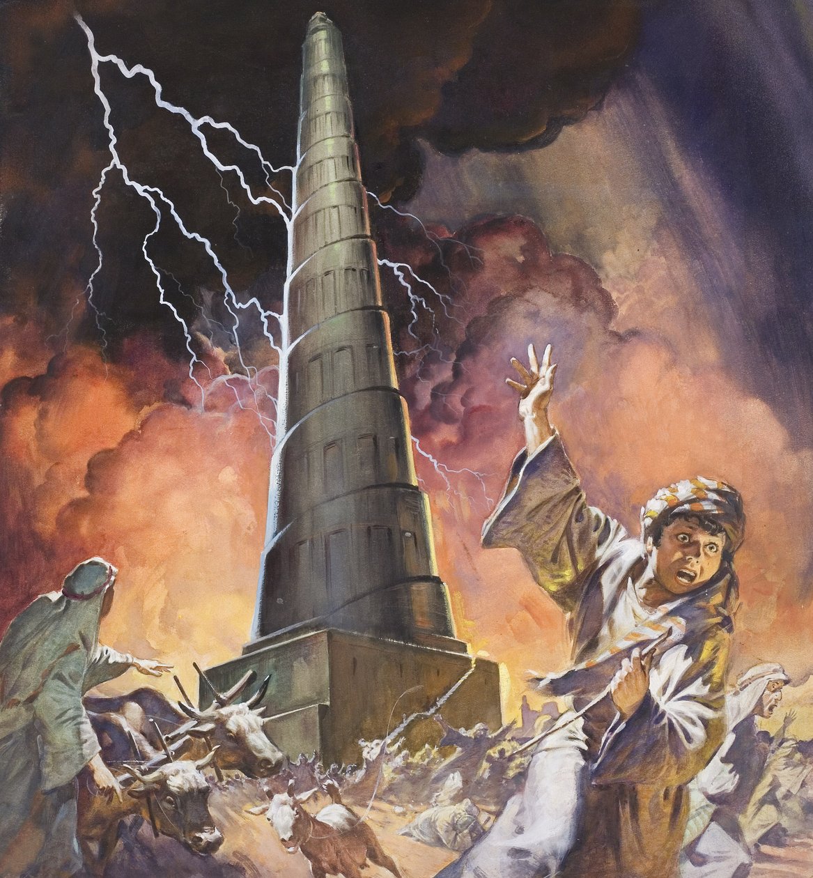 Toren van Babel (gouache op papier) door James Edwin McConnell