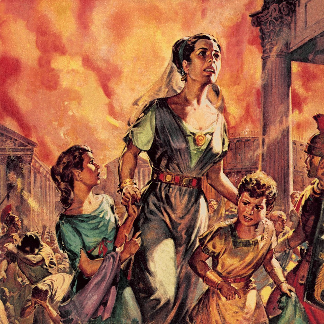 Toen Rome in 64 brandde (litho) door James Edwin McConnell