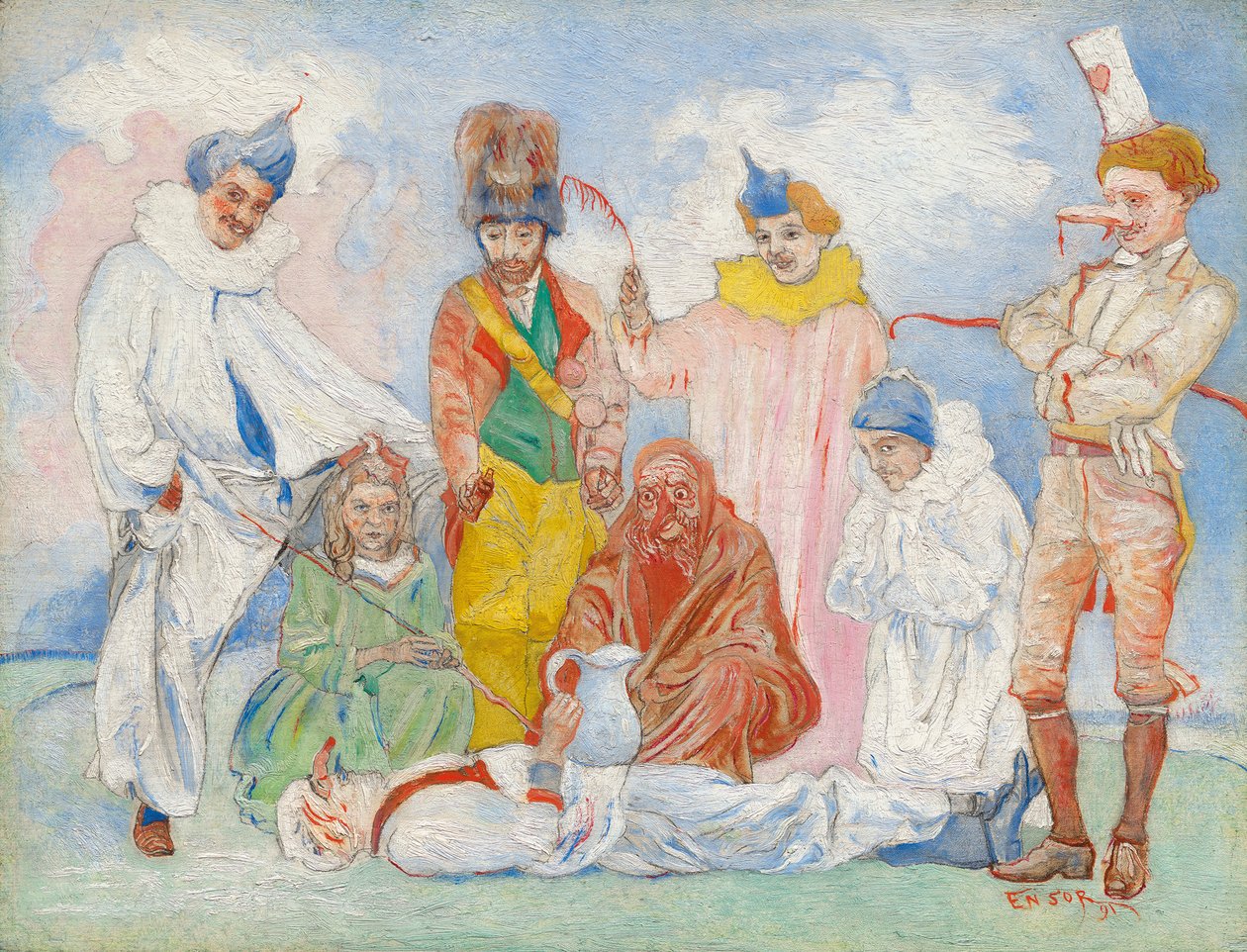 Baptême de masques, 1891 door James Ensor