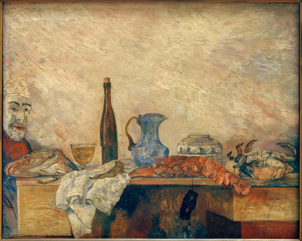 Masker bekijkt schaaldieren door James Sidney Ensor