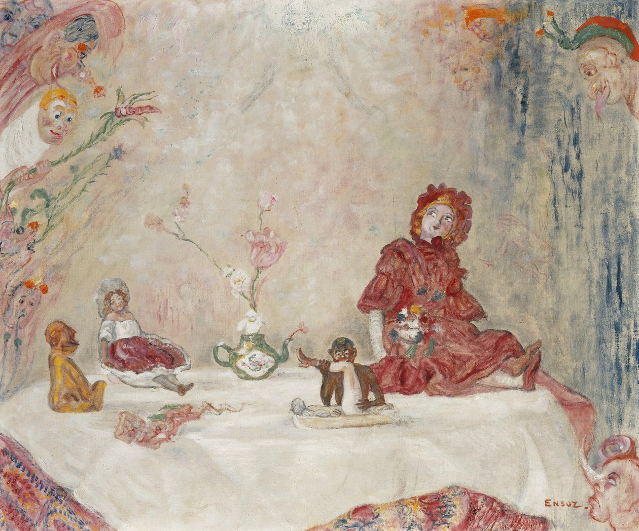 Maskers en Poppen door James Ensor