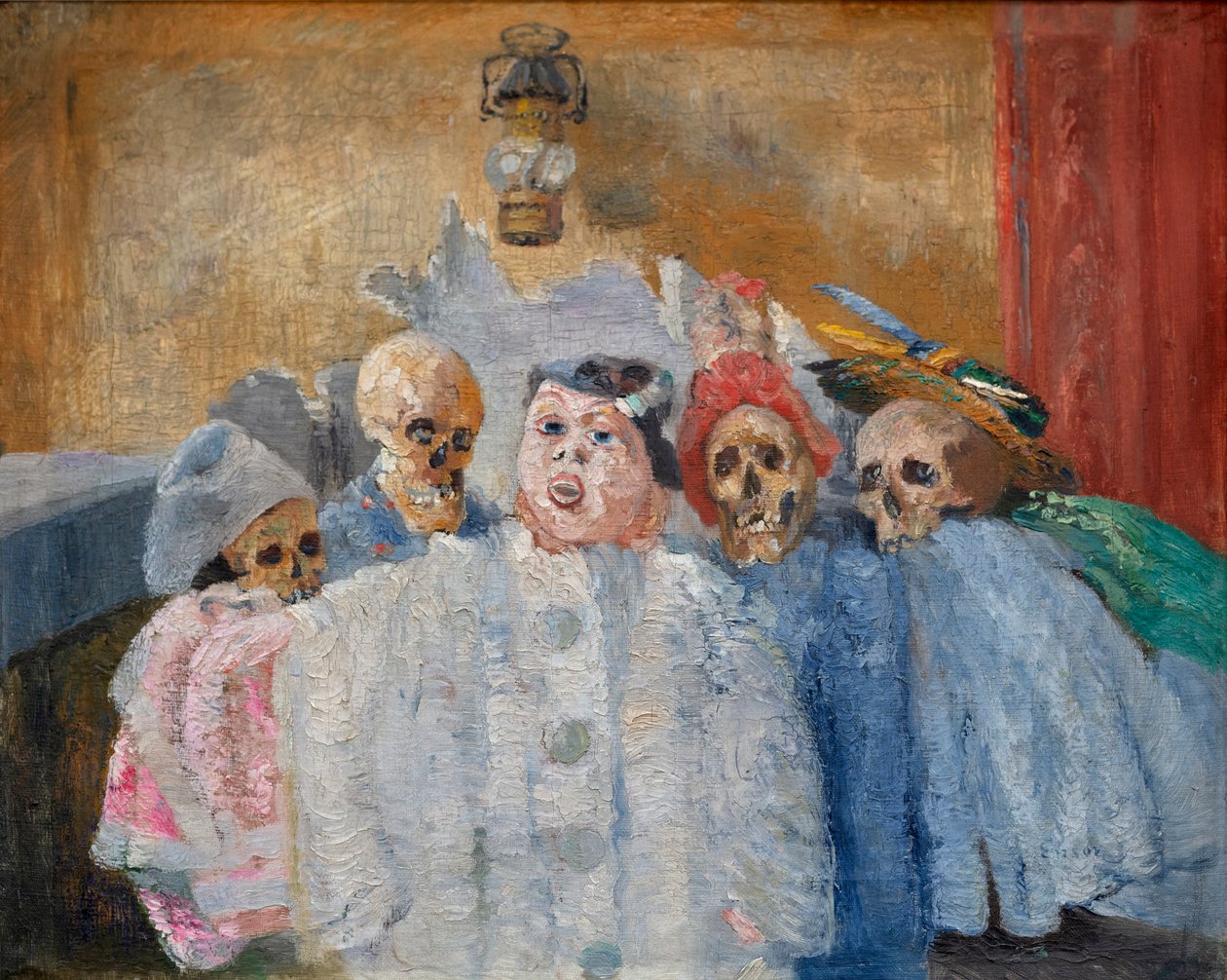 Pierrot en skelet door James Ensor