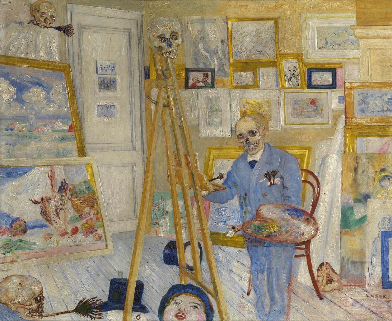 De skelet schilder door James Ensor