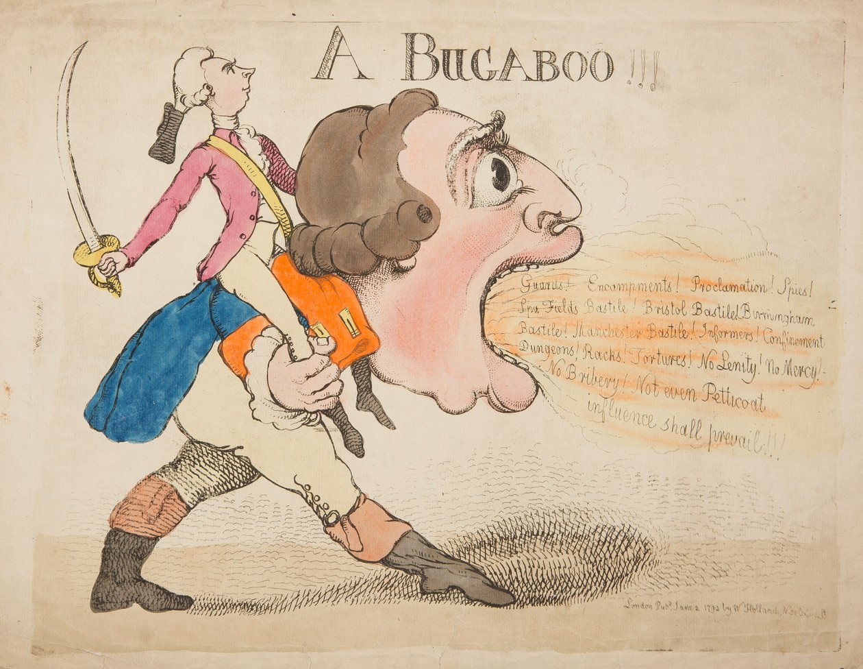 Een Bugaboo!!! 1792 door James Gillray