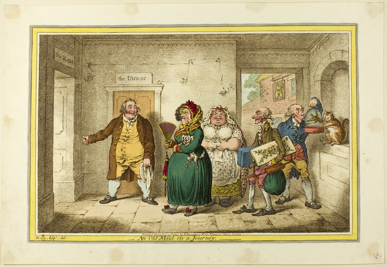 Een oude vrijster op reis door James Gillray