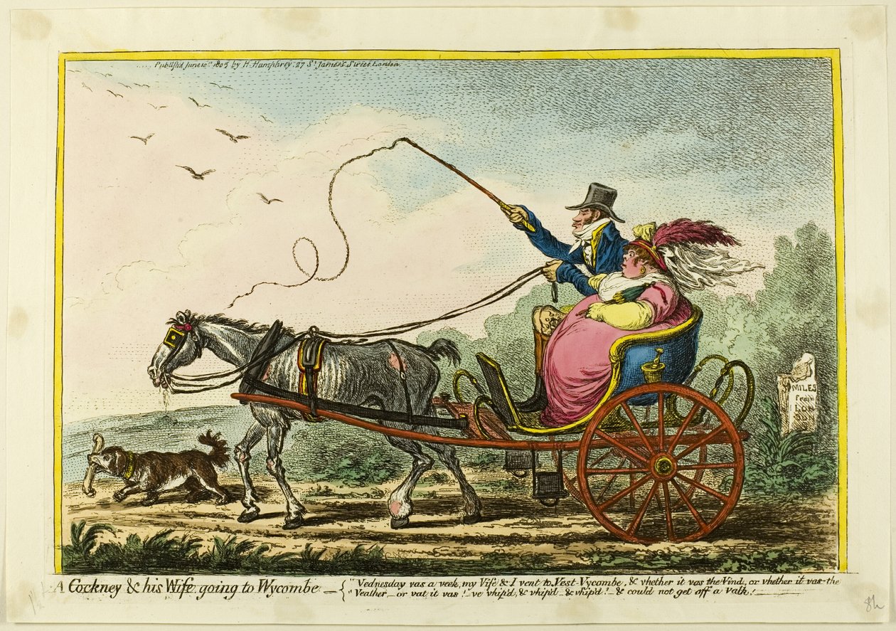 Cockney en zijn vrouw gaan naar Wycombe door James Gillray