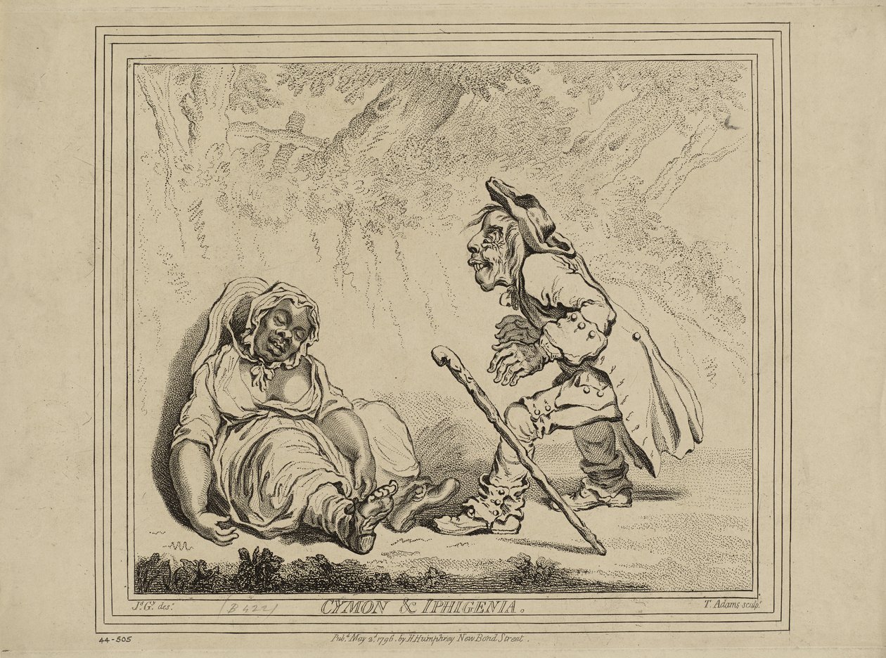 Cymon en Iphigenia, gepubliceerd 2 mei door James Gillray