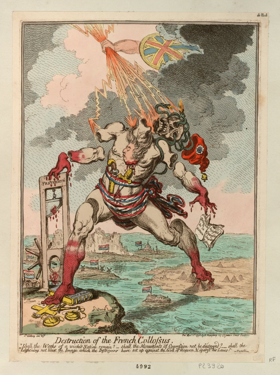 Vernietiging van de Franse Kolos, 1798. door James Gillray