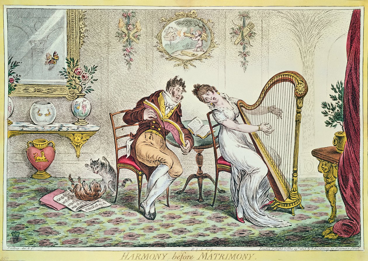 Harmonie voor het huwelijk, 1805 door James Gillray