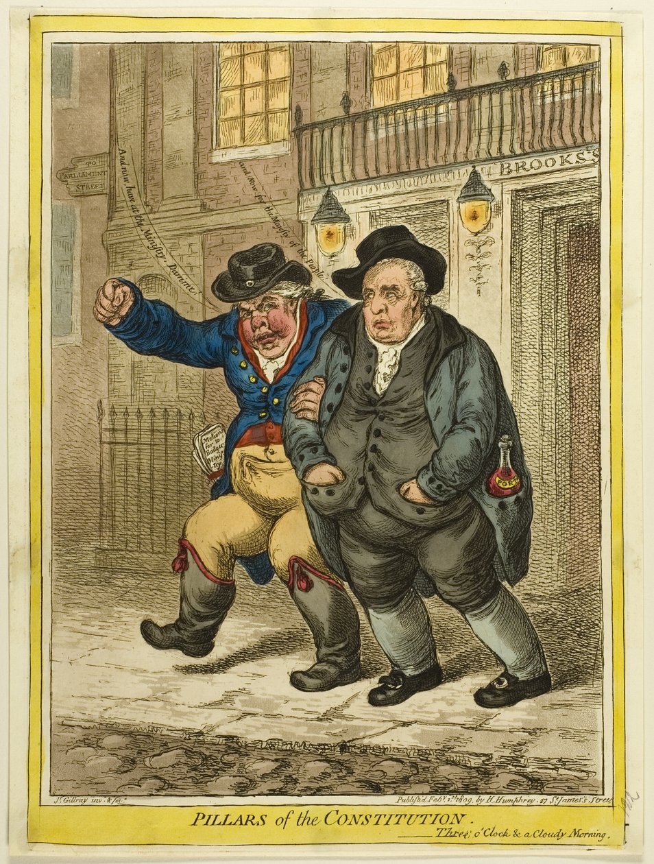Pijlers van de Grondwet door James Gillray