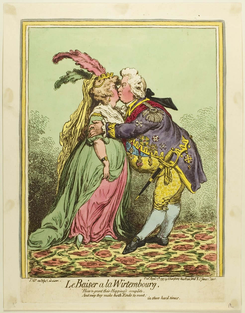 De kus in Würtemberg door James Gillray