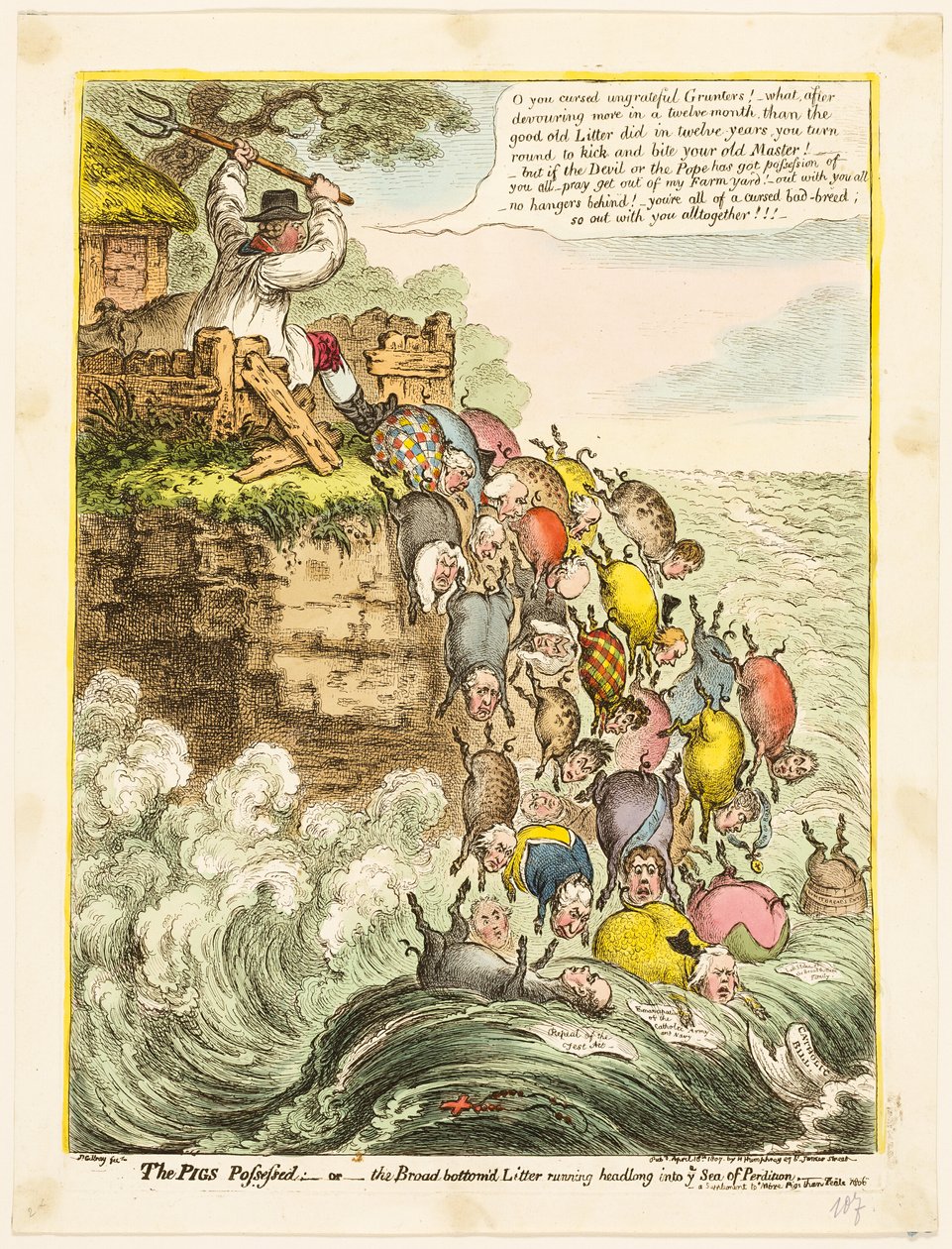 De bezeten varkens door James Gillray
