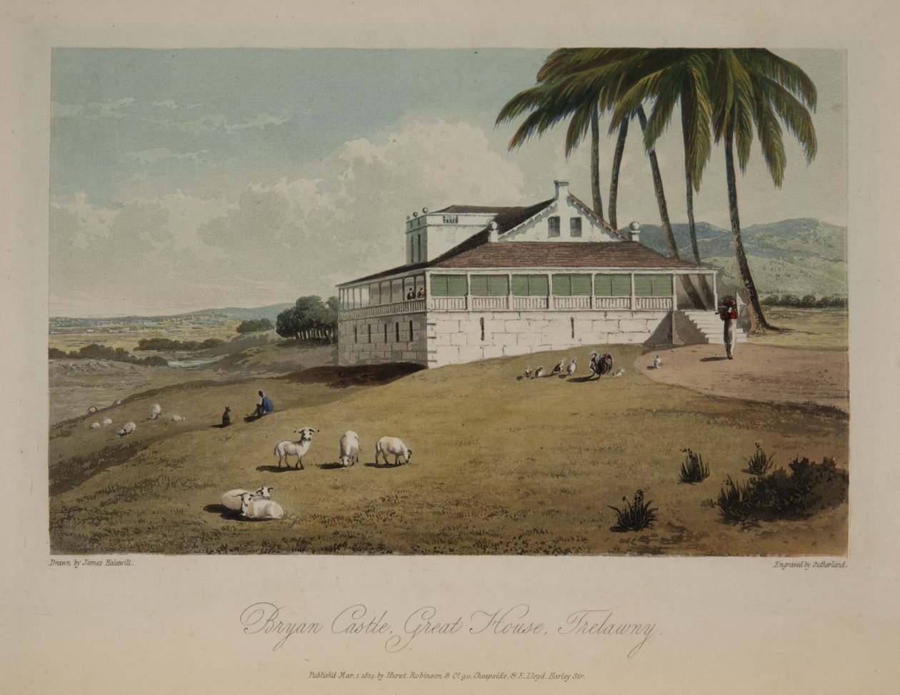 Bryan Castle, Groot Huis, Trelawny door James Hakewill