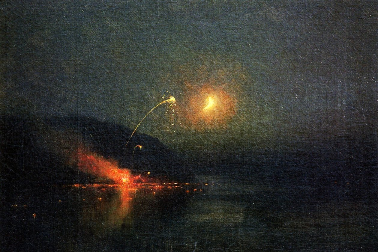 Vuurwerk Over de Potomac, 1902 door James Henry Moser